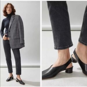 Everlane Square Toe Slingback Heels 10